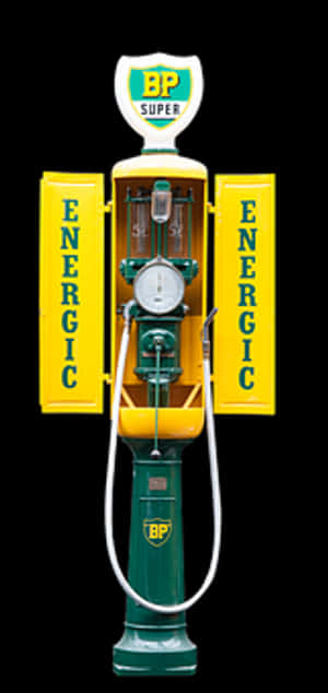 Vintage B P Gas Pump PNG with transparent background