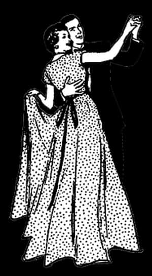 Vintage Ballroom Dance Illustration PNG image with transparent background