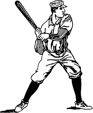 Vintage Baseball Player Clip Art, HD Png Download PNG image with transparent background