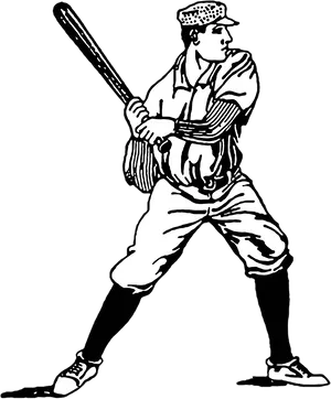 Vintage Baseball Batter Illustration PNG Image