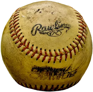 Vintage Baseballwith Red Stitches PNG Image