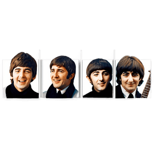 Vintage Beatles Poster PNG mjv3 PNG image with transparent background