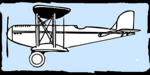 Vintage Biplane Illustration PNG image with transparent background