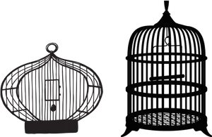 Vintage Bird Cages Illustration PNG Image