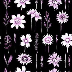 Vintage Black And White Flowers Png 06282024 PNG Image