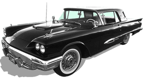 Vintage Black Cadillac Classic Car PNG image with transparent background