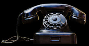 Vintage Black Rotary Telephone PNG image with transparent background