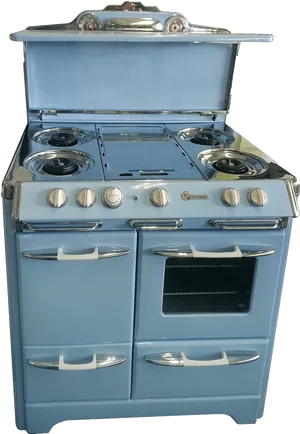 Vintage Blue Electric Stove PNG Image