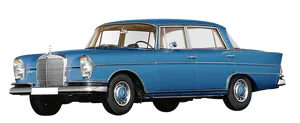 Vintage Blue Mercedes Benz Side View PNG Image