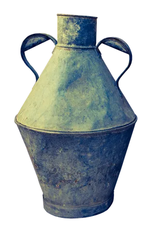 Vintage Blue Metal Pot PNG Image