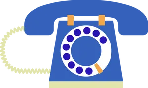 Vintage Blue Rotary Phone PNG Image