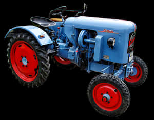 Vintage Blue Tractor PNG image with transparent background