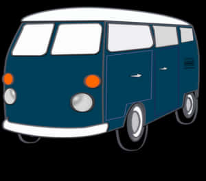 Vintage Blue Van Illustration PNG image with transparent background