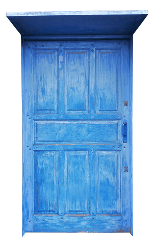 Vintage Blue Wooden Door PNG