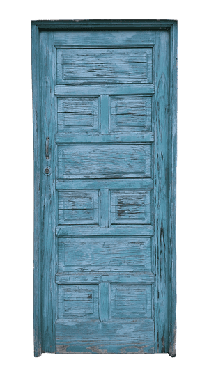 Vintage Blue Wooden Door PNG