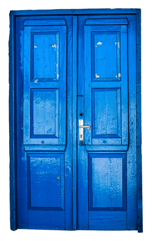 Vintage Blue Wooden Door PNG