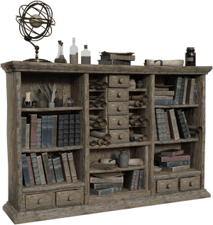Bookshelf, Shelf, Books, Shelves, Alchemist, Wizard - Shelf, HD Png Download PNG with transparent background