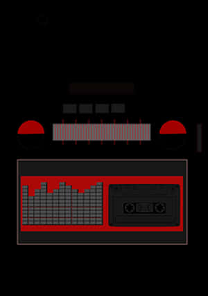 Vintage Boombox Graphic PNG with transparent background