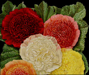 Vintage_ Botanical_ Illustration_ Begonias PNG image with transparent background