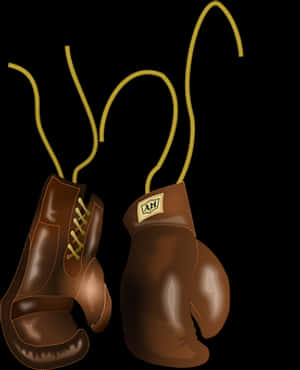 Vintage Boxing Gloves Illustration PNG image with transparent background