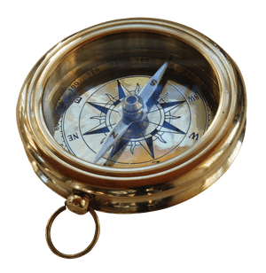 Vintage Brass Compass PNG image with transparent background