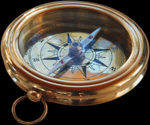 Vintage Brass Compass PNG image with transparent background