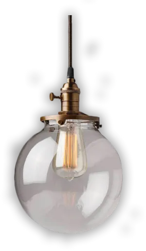 Vintage Brass Pendant Light PNG Image