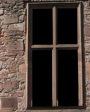 Vintage Brick Wall Window PNG image with transparent background