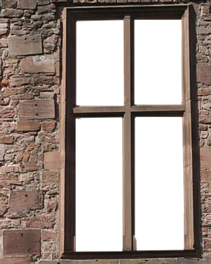 Vintage Brick Wall Window PNG Image