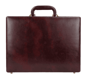 Vintage Brown Leather Briefcase PNG with transparent background