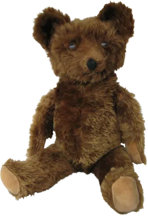 Vintage Brown Teddy Bear Black Background PNG Image