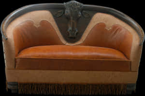 Vintage Bull Head Sofa PNG image with transparent background