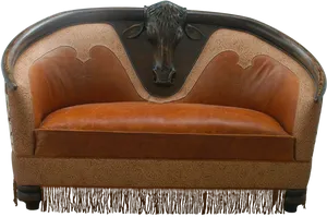 Vintage Bull Head Sofa PNG Image