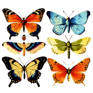Vintage Butterflies PNG spu PNG image with transparent background