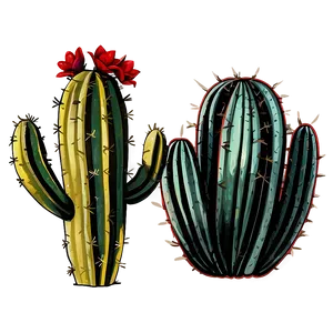 Vintage Cactus Sketch Png 06282024 PNG Image