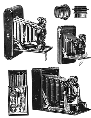 Vintage Camera Collection Blackand White PNG Image