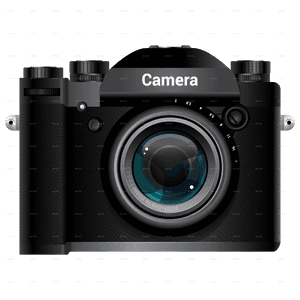Vintage Camera Front View PNG with transparent background