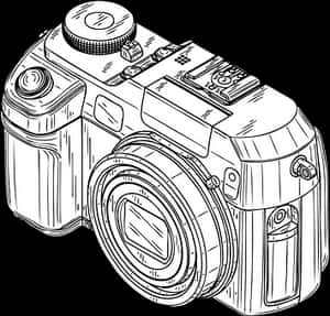 Vintage Camera Line Art PNG image with transparent background