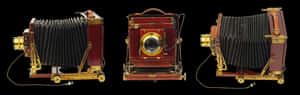 Vintage Camera Three Views PNG image with transparent background