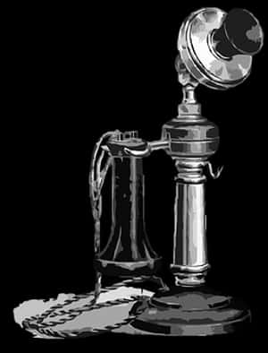 Vintage Candlestick Telephone PNG with transparent background