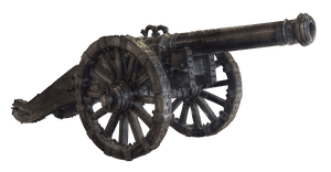 Vintage_ Cannon_on_ Wheels PNG image with transparent background