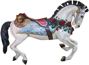 Vintage Carousel Horse Decor PNG Image