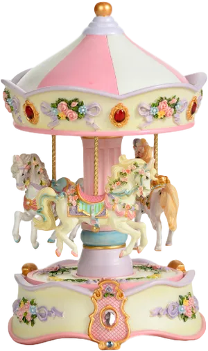 Vintage Carousel Music Box PNG Image