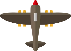 Vintage Cartoon Airplane Illustration PNG Image