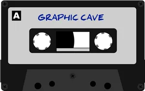 Vintage Cassette Tape Graphic Cave PNG Image