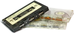 Vintage Cassette Tapewith Case PNG Image