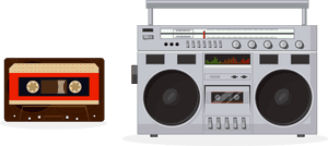 Illustration Vintage Cassette Transprent Png Free Download - Radio Cassette Player Png, Transparent Png PNG