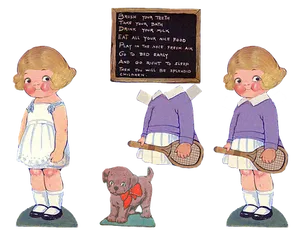 Vintage Children Health Advice Illustration PNG Image