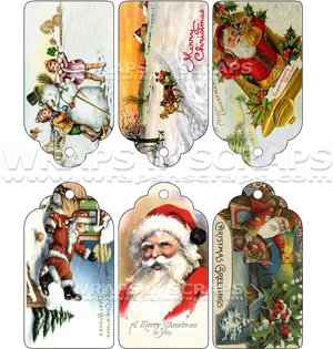 Vintage Christmas Gift Tags Collection PNG Image