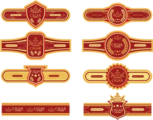 Vintage Cigar Labels Collection PNG Image